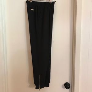 IMAN S Black Harem Pants W/Gold Zippers